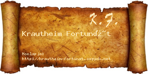 Krautheim Fortunát névjegykártya